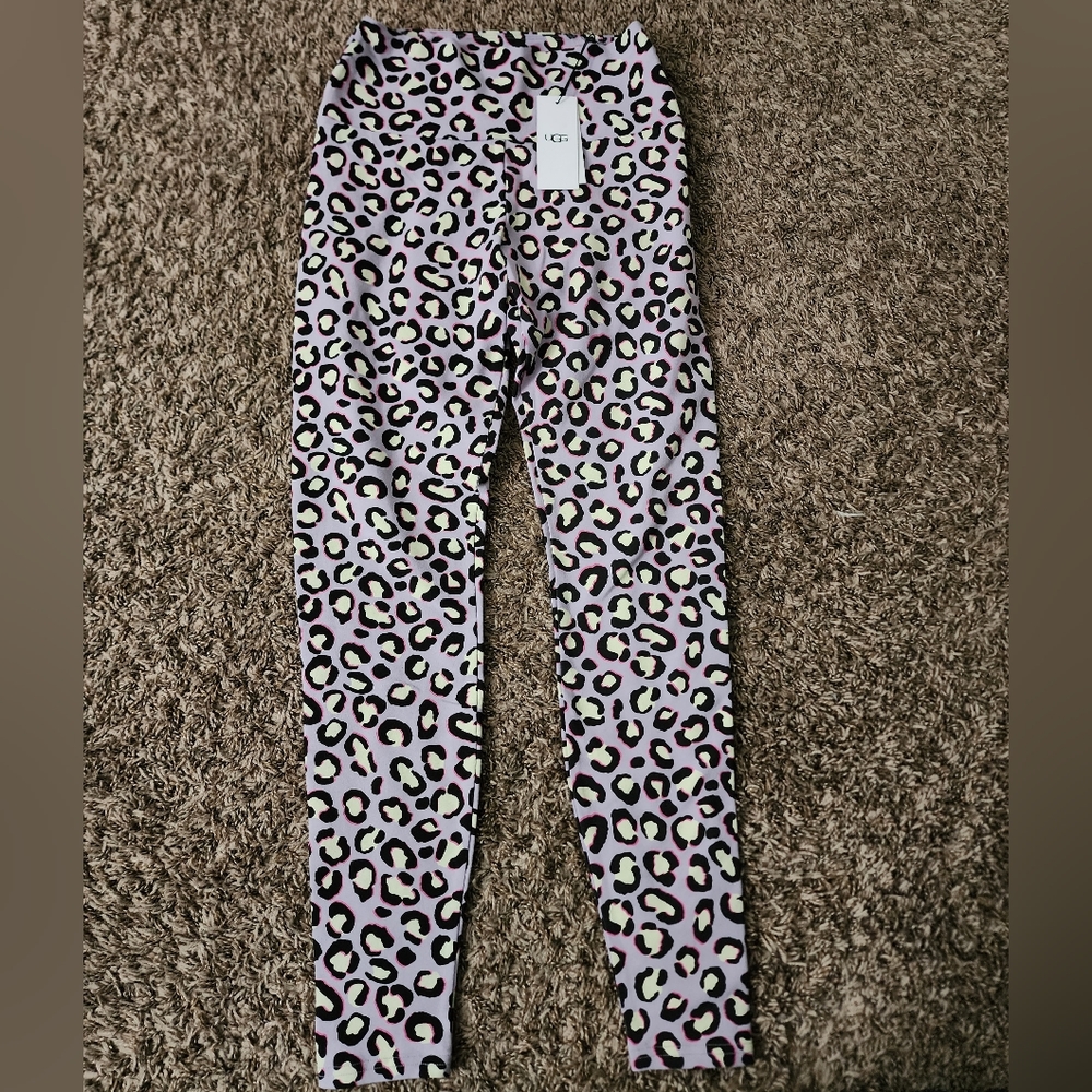 UGG Lavender Pink Saylor Animal Print Leggings S NEW